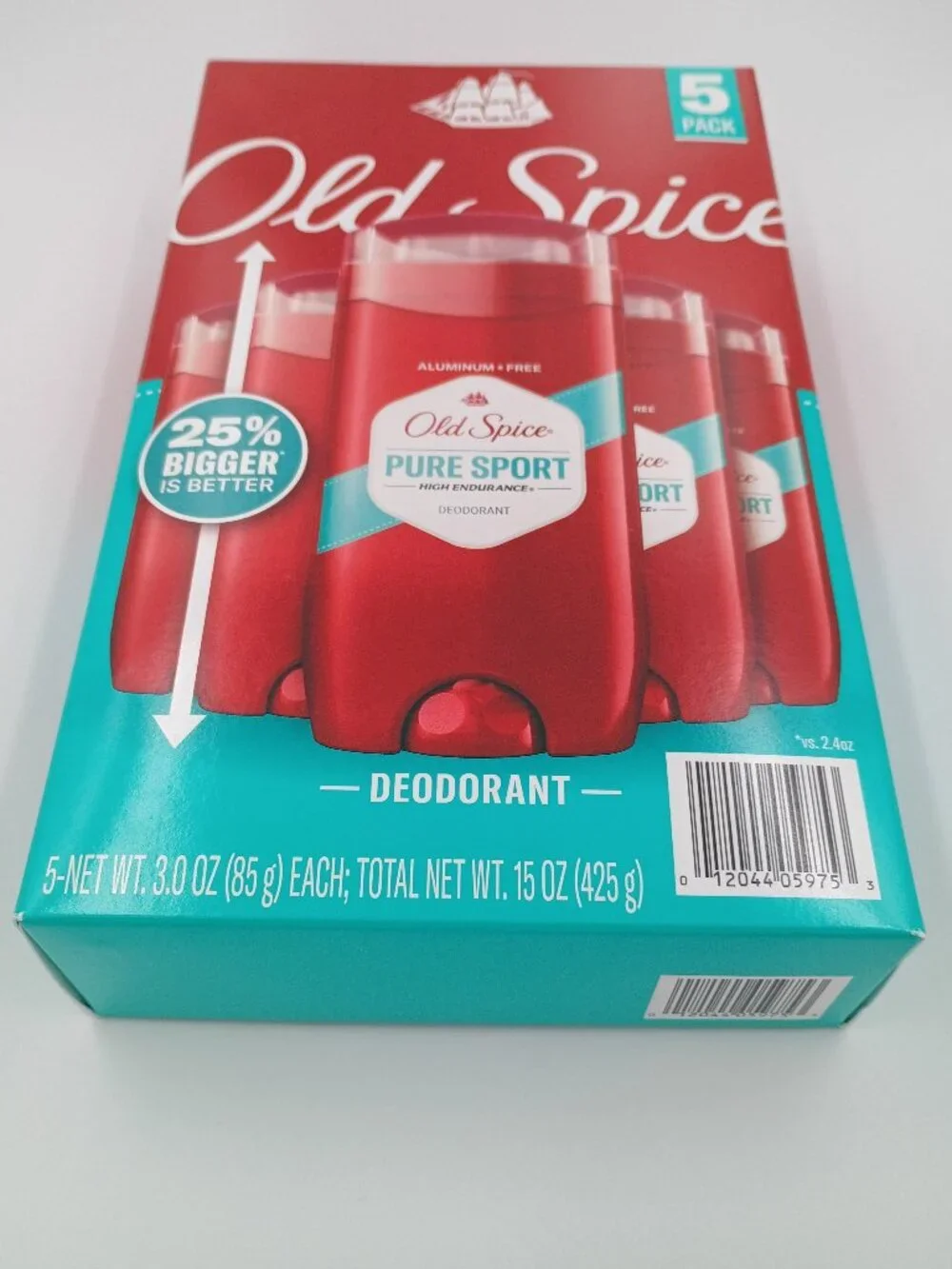 5-Pack Old Spice Men's Deodorant Pure Sport High Endurance 3.0 oz Each